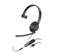 Poly Blackwire 5210 - Blackwire 5200 series - micro-casque - sur-oreille - filaire - Suppresseur de bruit actif - jack 3,5mm, USB-A - noir - Certifié pour Skype for Business, Certifié pour Microsoft T