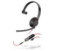 Poly Blackwire 5210 Casque Avec fil Arceau Appels/Musique USB Type-C Noir, Rouge