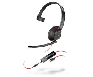 Poly Blackwire 5210 Casque Avec fil Arceau Appels/Musique USB Type-C Noir, Rouge