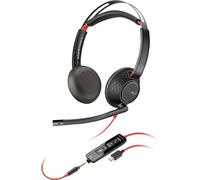 Poly Blackwire 5220 - Caque Filaire (Stéréo,Usb-A + Jack 3,5Mm,Télécommande) Black