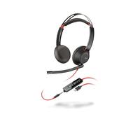 POLY Blackwire 5220 Casque Binaural Filaire USB Type-C Noir, Arceau Supra-aural, Microphone Boom, Fréquence 20-20000Hz, Suppression de bruit, 164.2g