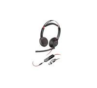 Micro-casque Poly Blackwire 5220 stéréo USB-C + connexion 3,5 mm + adaptateur USB-C/A