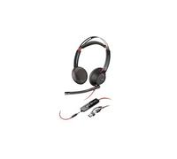Poly Blackwire 5220 - Micro-casque - sur-oreille - filaire - USB-C, jack 3,5mm, USB-A - noir - Certifié pour Skype for Business, certifié Cisco