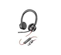 Poly Blackwire 8225 - Blackwire 8200 series - micro-casque - sur-oreille - filaire - Suppresseur de bruit actif - USB-C - noir - certifié Zoom,