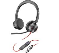 Poly Blackwire 8225 MS USB-C + dongle USB-C/A Casque duo professionnel pour PC et téléphone IP avec certification Teams et double connexion USB-A +