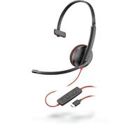 POLY Blackwire C3210 Casque Avec fil Arceau Bureau/Centre d'appels USB Type-C Noir, Rouge