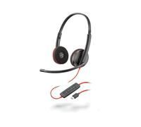 Casque Micro Plantronics Poly Blackwire C3220 (Noir/Rouge)
