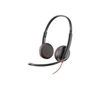 Poly Blackwire C3225 - Blackwire 3200 Series - micro-casque - sur-oreille - filaire - jack 3,5mm - noir - Certifié Skype, certifié Cisco Jabber,