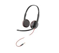 Poly Blackwire C3225 Casque filaire avec connexion Jack, son stéréo haute fidélité, annulation du bruit et design confortable, parfait pour les appels