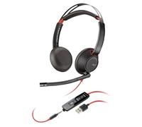 Poly Blackwire C5220 - Blackwire 5200 series - micro-casque - sur-oreille - filaire - USB-A, jack 3,5mm - noir - Certifié pour Microsoft Teams, Certifié pour Skype for Business, Certifié pour...