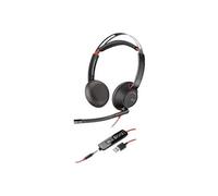 Casque filaire Plantronics Blackwire C5220 - 2 écouteurs Jack et USB-A