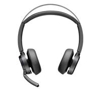 POLY Écouteur sans Fil Voyager Focus 2 UC avec Support de Microphone et de Charge: PC Compatible Via l'adaptateur Bluetooth BT700 Inclus ou par câble USB