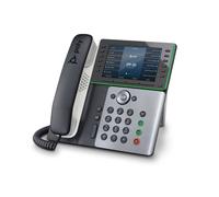Poly Edge E550 Téléphone de bureau IP haut-de-gamme12 lignes à large écran couleur et connexions Wifi et Bluetooth.