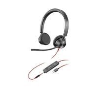Poly Blackwire 3325 - Blackwire 3300 series - micro-casque - sur-oreille - filaire - jack 3,5mm, USB-C - noir - certifié UC