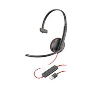 POLY Micro-casque Blackwire 3210 USB-A Monaural Noir, Filaire, 20-20000 Hz, Micro Boom Omnidirectionnel, Windows/macOS, Câble 1.61m