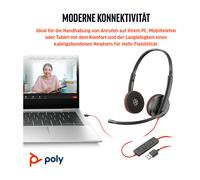 Poly Blackwire 3220 - Blackwire 3200 Series - micro-casque - sur-oreille - filaire - Suppresseur de bruit actif - USB-C - noir - Certifié Skype, Certifié Avaya, certifié Cisco Jabber, certifié UC