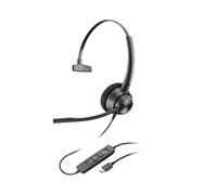 POLY Micro-casque EncorePro 310 USB-C TAA monaural, supra-aural, câble 2.19m, micro omnidirectionnel 35-21000Hz, SoundGuard DIGITAL, 55g, Windows/macOS