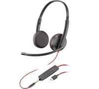 HP Poly Blackwire C3225 - Blackwire 3200 Series - micro-casque - sur-oreille - filaire - USB-C, jack 3,5mm - noir - Certifié Skype, certifié Cisco Jabber, Certifié Avaya Noir G