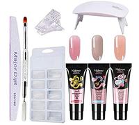 Poly Nail Extension Gel Kit Couleurs Poly Gel 3 Ongles Lampe Faux Ongles Kit Nail Builder Kit d'Amélioration