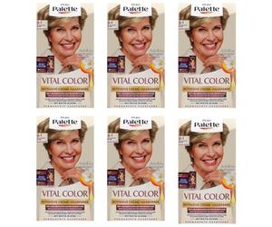Poly Palette Vital Color Lot de 6 tubes de coloration intense pour cheveux, 8-1, blond cendré moyen, aspect naturel et longue durée, même sur cheveux blancs, 115 ml