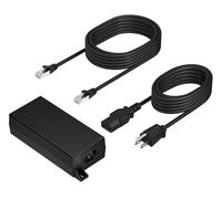 Poly PoE++ 65W 2.5G Adapter with 3.66m CAT6A Cable and Power Cord adaptateur de puissance & onduleur Intérieure Noir