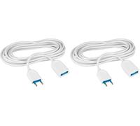 POLY POOL - PP0377.1S Rallonge Électrique Blanche 250V - Câble Électrique Extensible 5 m Fiche Électrique Italienne 10A 2P - Prise Électrique Italienne 10A 2P - Rallonge Électrique Blanche 5 Mètres