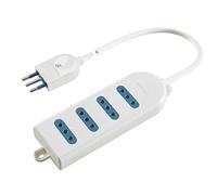 Poly Pool PP0387S Prise Multiple avec 4 Prises 10 A et 1,5 m Câble, Blanc