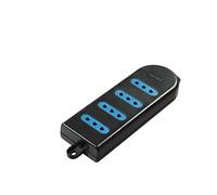 Poly Pool PP0400.2X Quadruple Prise 10A 2P+T, Noir