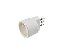 POLY POOL - PP0433S Adaptateur pour Petite Fiche 10A et Prise Allemande - 1 Adaptateur 250 V Blanc- Adaptateur pour Prise Allemande en Technopolymère - Adaptateur 10A 16A Made in Italy