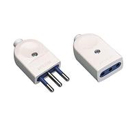 Poly Pool PP0442Q Fiche et prise 10 A 2P + T Standard italien Petit meuble Fabriqué en Italie Blanc
