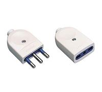 Poly Pool PP0443Q Kit fiche large 16 a et prise bivalente bipasso, 2 pièces, blanc, lot de 2 pièces