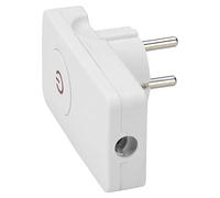 Poly Pool PP0453 SPATIOZERO Fiche avec interrupteur 16 A 2P+T Standard Franco / Allemand avec terre latérale, sortie câble à 90 degrés, blanc