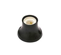 POLY POOL - PP0500.2X Douille E27 - Douille Base Droite - Douille E27 avec Bornes à Ressort et Contacts Laiton - Douille en Plastique Made in Italy - Douille Noire
