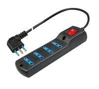 Poly Pool PP0533.2XL Prise Multi-Prises Elix avec 4 Prises Bivalenti, 1,5 m câble et Interrupteur, Noir