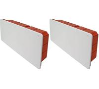 POLY POOL - PP0591 Boîte de jonction à encastrement avec couvercle - Boîte électrique rectangulaire murale - Boîte de jonction avec vis de fixation du couvercle Made in Italy (Lot de 2)