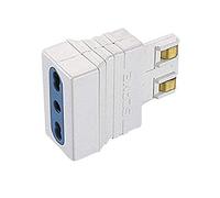 POLY POOL - PP0650Q Adaptateur prise lamellaire simple 16A 2P+T - Adaptateur MAGIC 250V Prise bivalente Italienne-Allemande 10A/16A 2P+T - Adaptateur bivalente prise lamellaire 100% Made in Italy