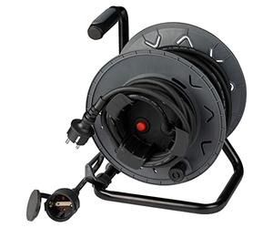 POLY POOL - PP0706 Enrouleur de Câble Électrique Rallonge Électrique avec Enrouleur de Câble 15 mètres, Avec Guide-Câble, Prise Enroulable Allemande, Fiche Franco-Allemande, LED de Présence Secteur