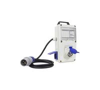 POLY POOL - PP0729 Panneau Électrique de Distribution IEC309 230V - Panneau Électrique Extérieur 2 Prises Civiles 1 Prise CEE + Fiche CEE 16A 2P - Panneau Électrique avec Disjoncteur - Câble 2 m