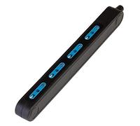 POLY POOL - PP2422.2X Multiprise Électrique SPAZIOZERO 3500W 4 Prises Adaptateur 10/16A 2P+T - Multiprise Superslim 23mm - Multiprise avec Trous de Fixation Murale - Noire Sans Câble