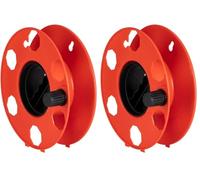 POLY POOL - PP2603 Enrouleur vide ROLLY pour Rallonges Électriques, Cordes, Tuyau Flexible - Enrouleur de câble Professionnel Idéal pour les Tondeuses à Gazon, Rouge (Lot de 2)