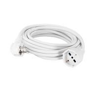 POLY POOL - PP2624QB Rallonge Électrique 250V Câble Électrique Extensible Blanc Extensible 5 Mètres, Fiche Électrique 16A 2P+T Gain de Place, Prise Électrique Schuko P40 10A/16A 2P+T Pluristandard