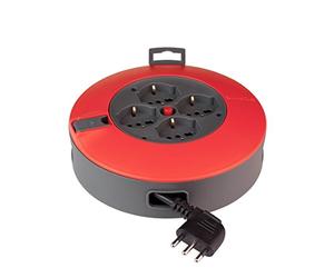 Poly Pool pp2730 Enrouleur 4 m section Câble 3 G1,5 mm² avec 4 prises pluristandard et fiche Salvaspazio Standard italien grande 16 à avec disjoncteur thermique