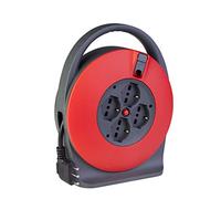POLY POOL PP2742AM Enrouleur Câble Électrique 10m Câble Extension Électrique 230V Rouge et Noir 4 Prises Multi-standard 10A/16A