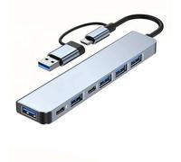 POLY POOL - PP4822 Hub USB 7 Ports Compact Répartiteur USB 7 Ports Aluminium Adaptateur USB Multiple