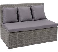 Canapé en polyrotin 2 places HWC-G16 120 cm gris coussin gris foncé