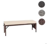 Banc En Rotin Hwc-G16, Banc De Jardin En Rotin, Gastronomie 112cm Brun, Coussin Crème Marron