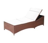 Poly-Rattan Liège Braun Avec Édition Beige Chaise de Jardin Terrasse Longue Neuf