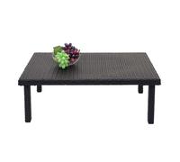 Poly-Rattan Table basse HWC-G16, table de jardin table de salon, gastronomie 80x50cm ~ noir