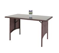 Poly-Rattan Table De Salle À Manger Hwc-G16, Table De Jardin, Gastronomie 112x60cm Brun Marron
