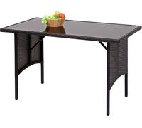 Poly-Rattan Table de salle à manger HWC-G16, Table de jardin, Gastronomie 112x60cm ~ noir